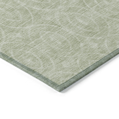 5' X 8' Mint Green Geometric Washable Indoor Outdoor Area Rug-4