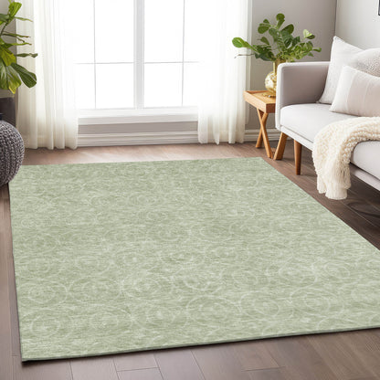 5' X 8' Mint Green Geometric Washable Indoor Outdoor Area Rug-8