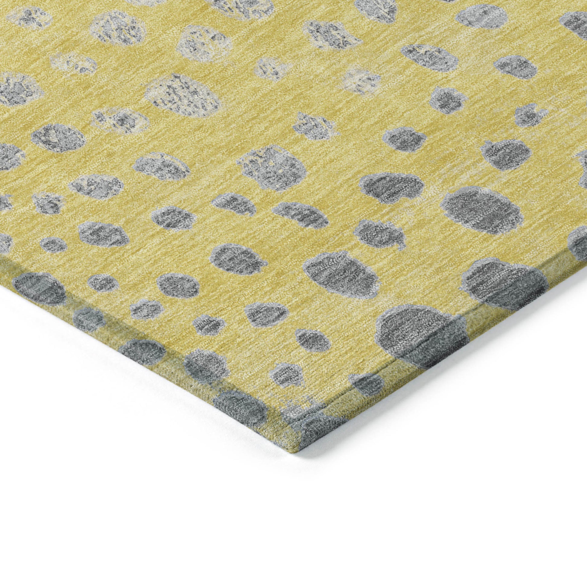 8' X 10' Yellow And Gold Abstract Washable Indoor Outdoor Area Rug-3