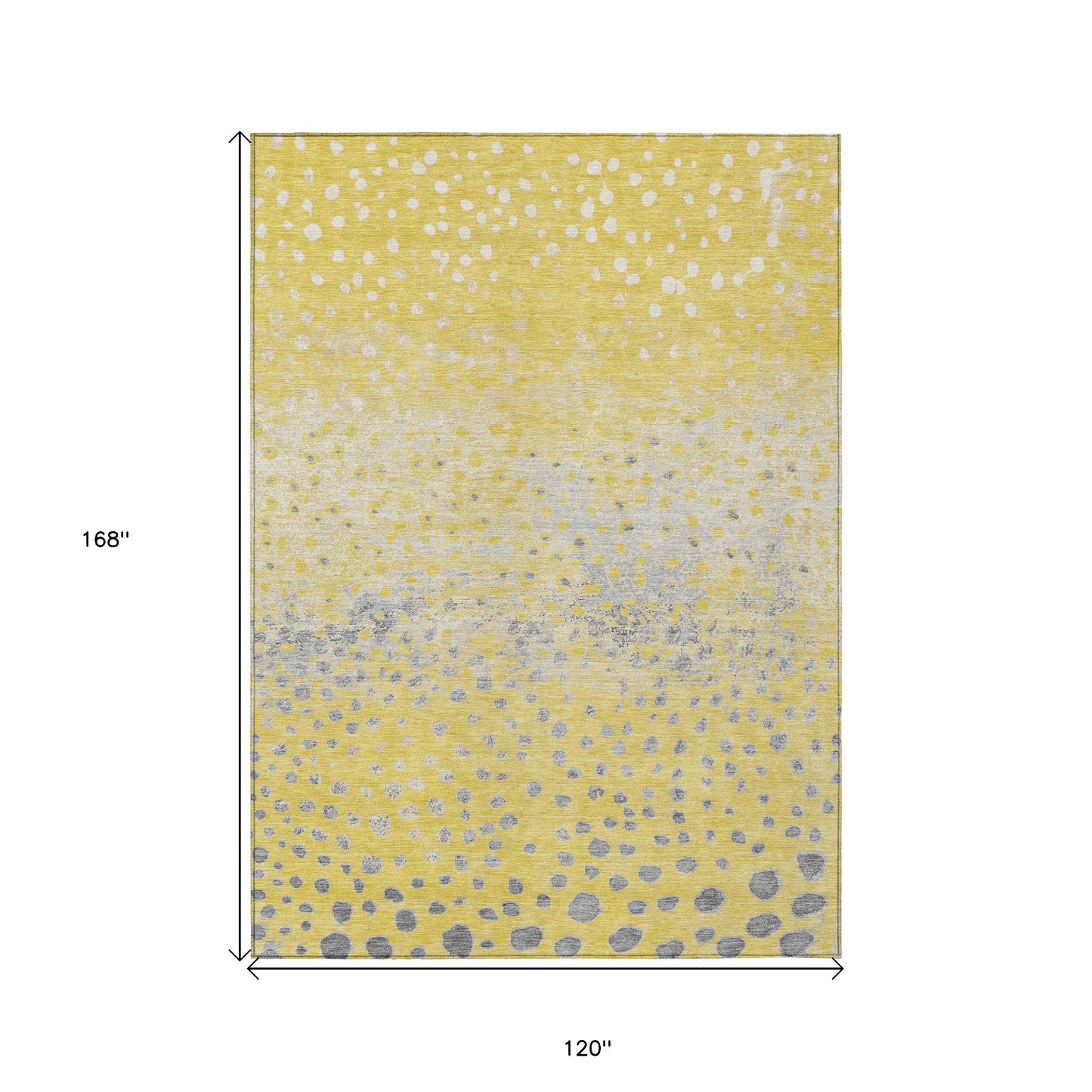 10' X 14' Yellow And Gold Abstract Washable Indoor Outdoor Area Rug-2