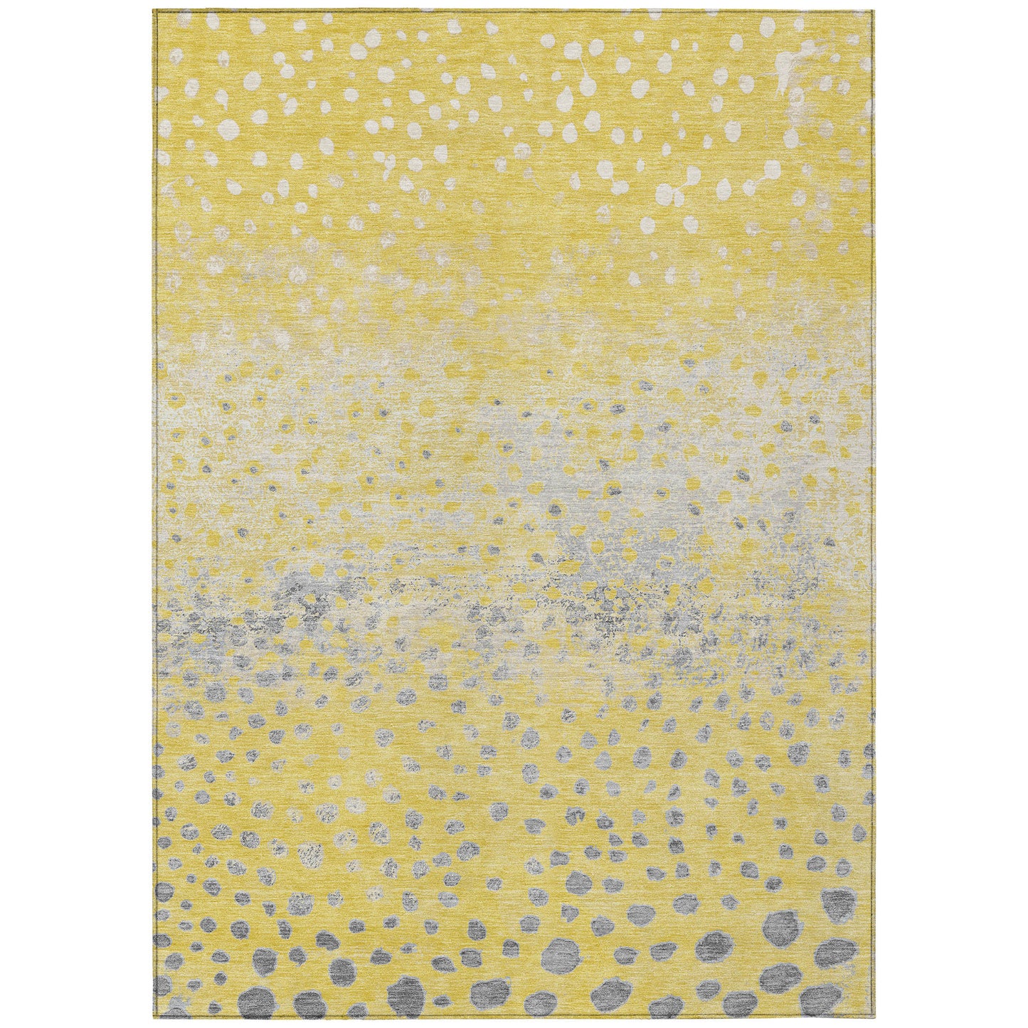 10' X 14' Yellow And Gold Abstract Washable Indoor Outdoor Area Rug-1