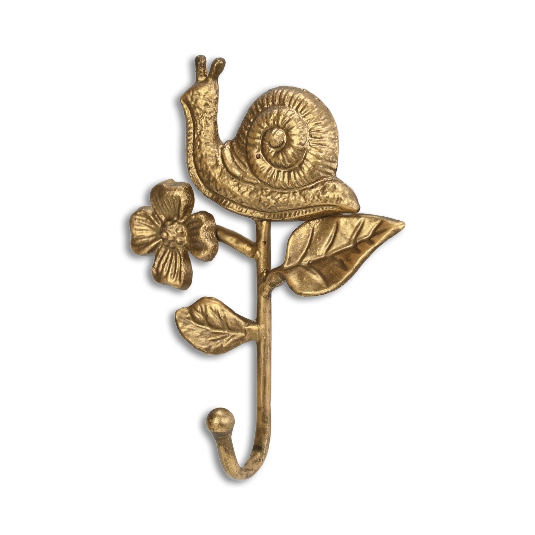 5" Gold Cast Iron Snail Wall Hook-2