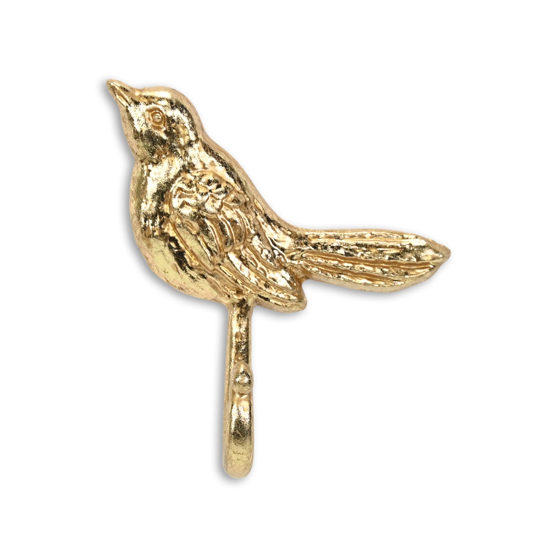 5" Gold Cast Iron Bird Wall Hook-1