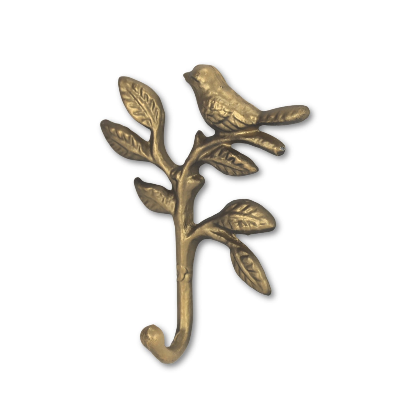 5" Antiqued Gold Cast Iron Bird Wall Hook-3