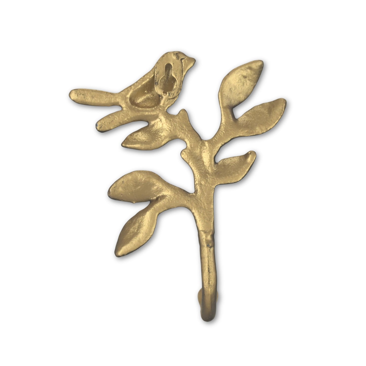 5" Antiqued Gold Cast Iron Bird Wall Hook-2