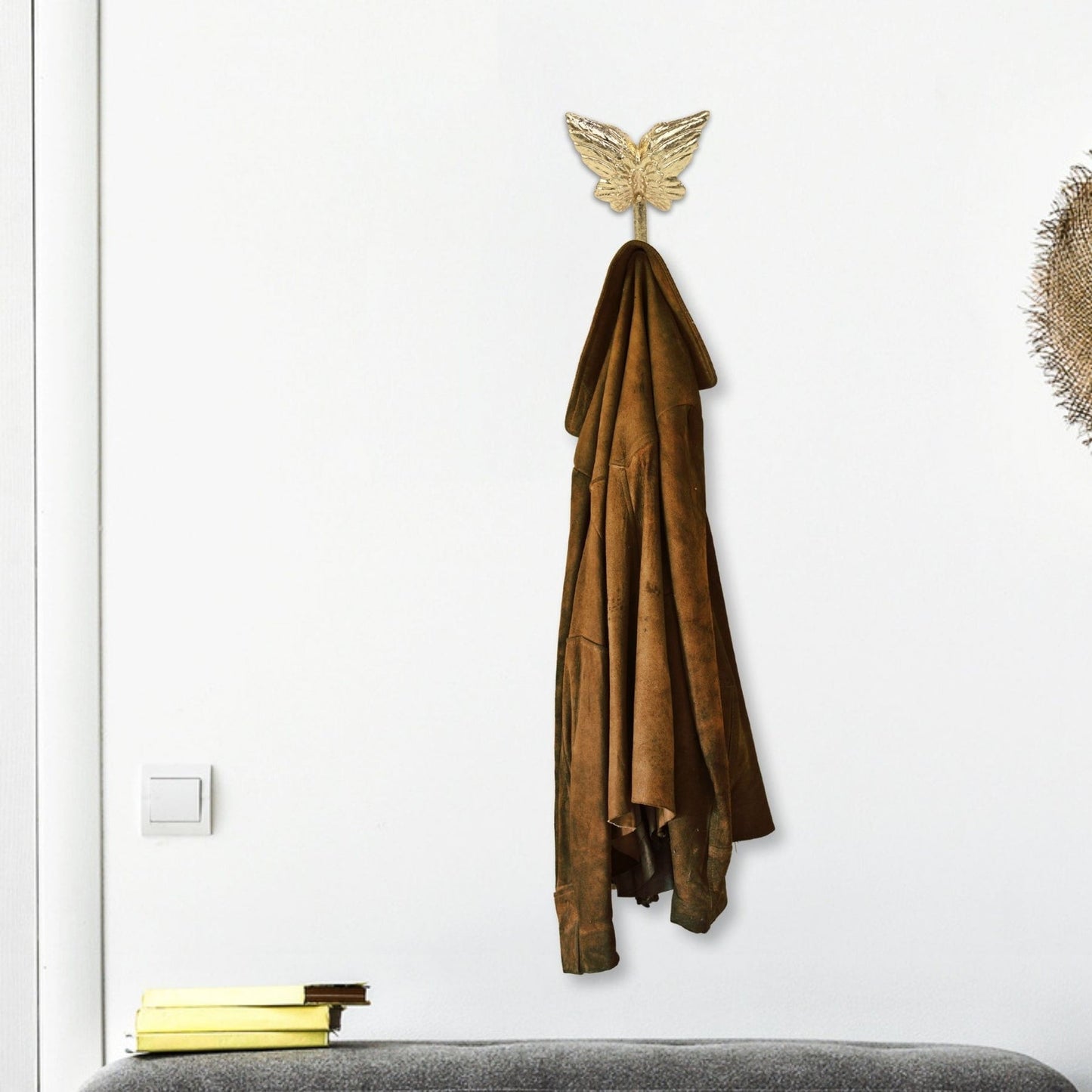 5" Gold Cast Iron Butterfly Wall Hook-5