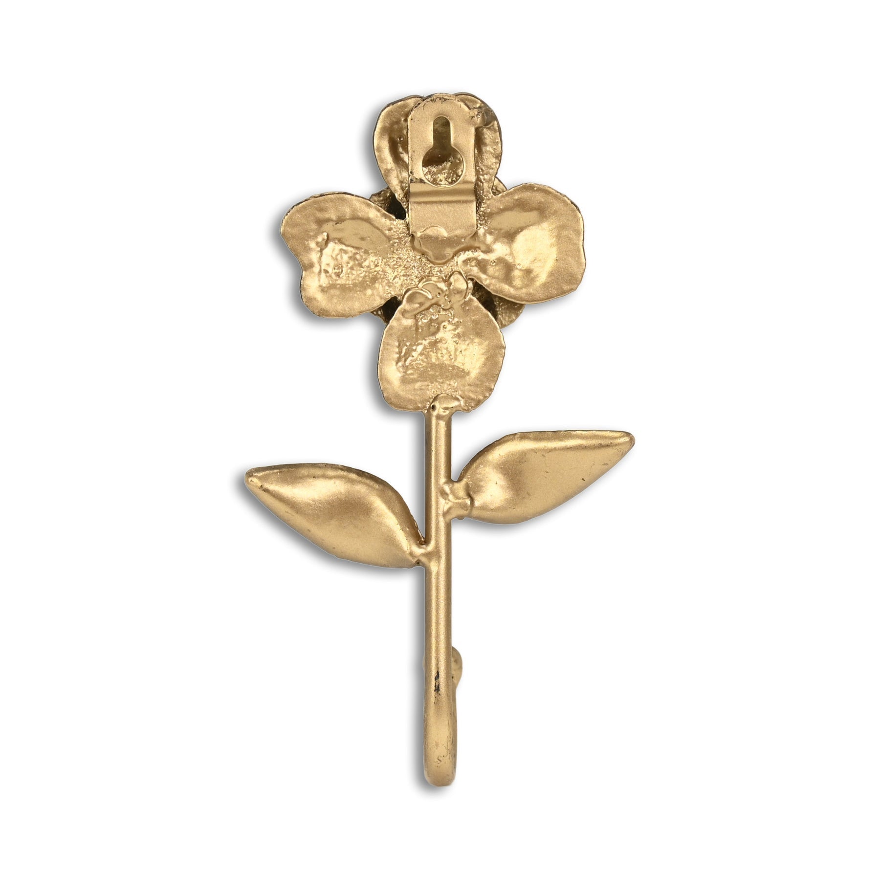 4" Antiqued Gold Cast Iron Flower Wall Hook-4