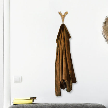 3" Gold Cast Iron Deer Stag Wall Hook-6