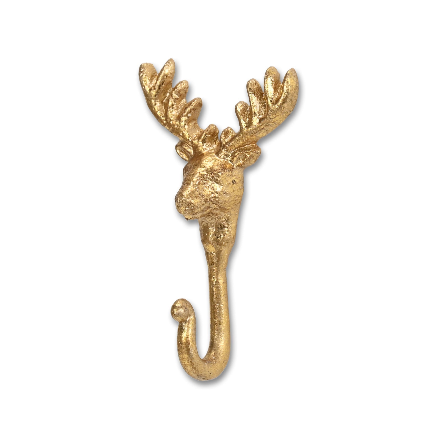 3" Gold Cast Iron Deer Stag Wall Hook-3
