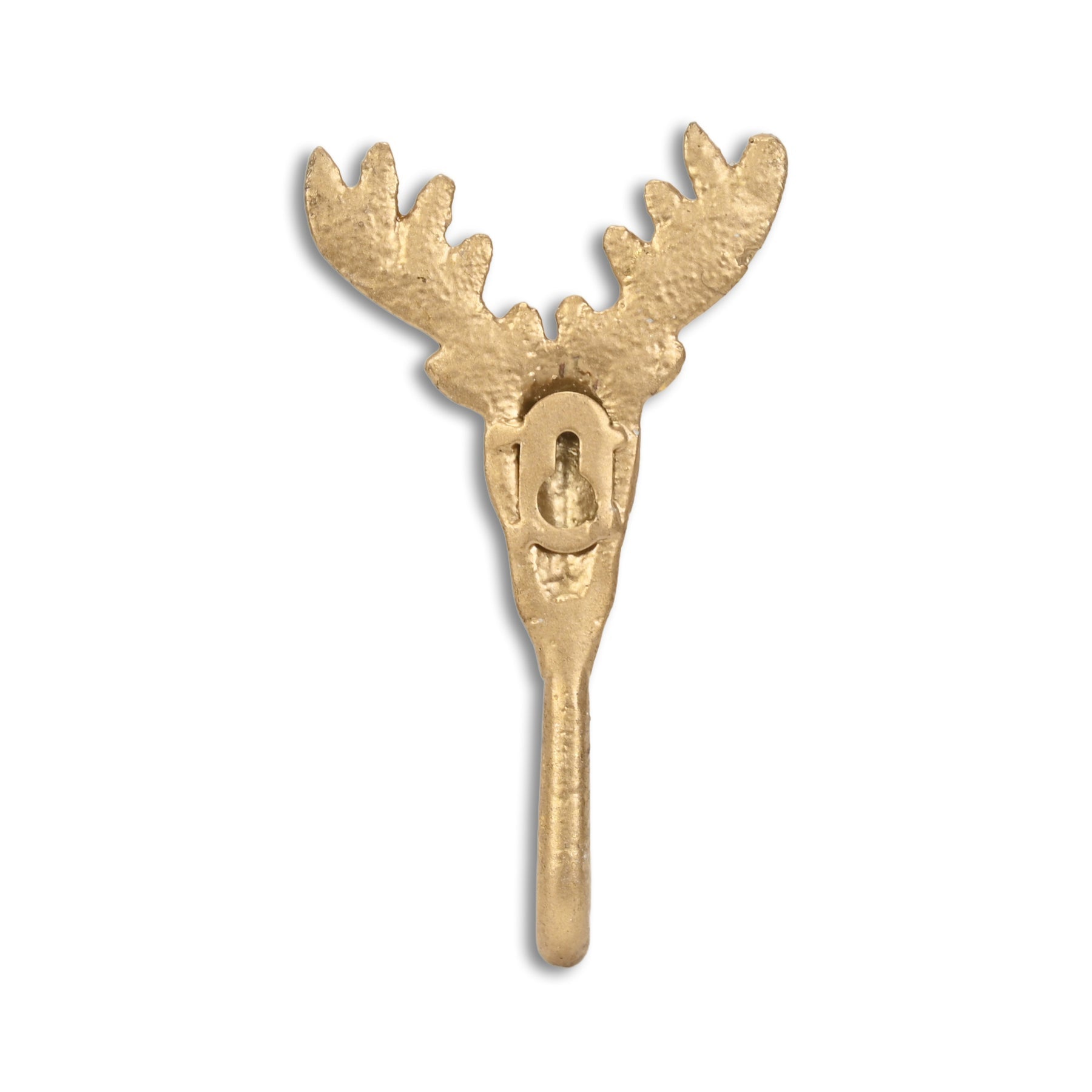 3" Gold Cast Iron Deer Stag Wall Hook-4