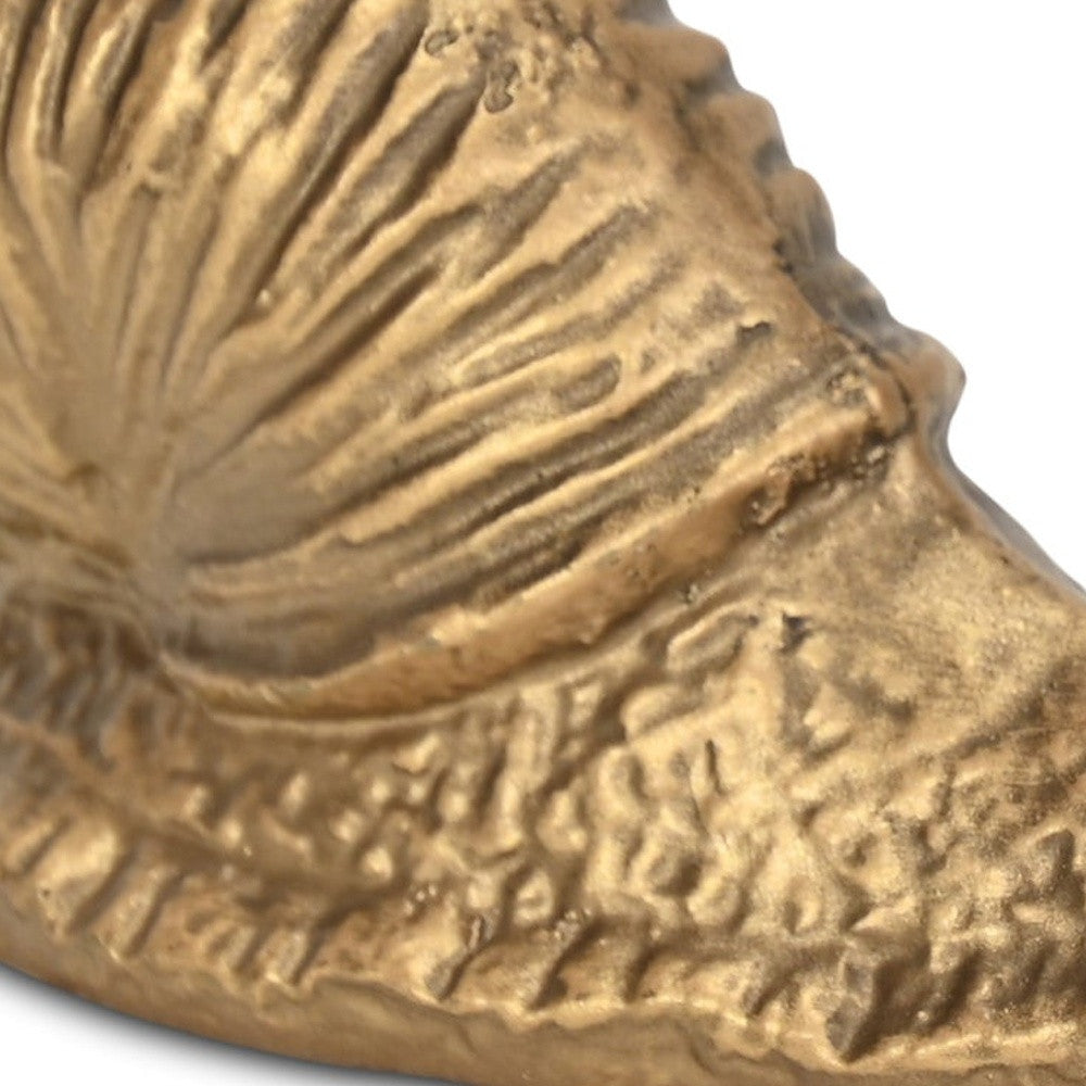3" Antiqued Gold Cast Iron Snail Figurine-7