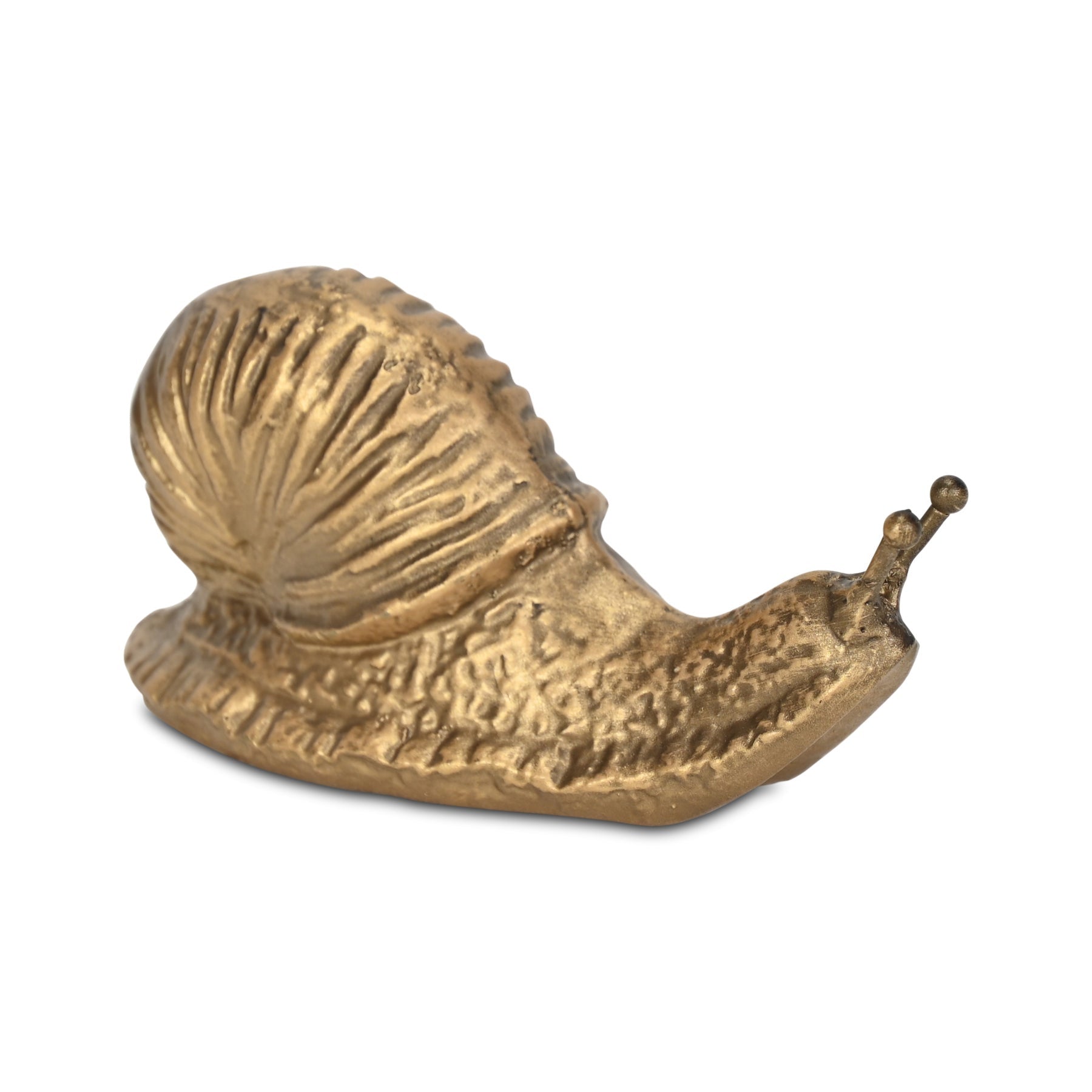 3" Antiqued Gold Cast Iron Snail Figurine-1
