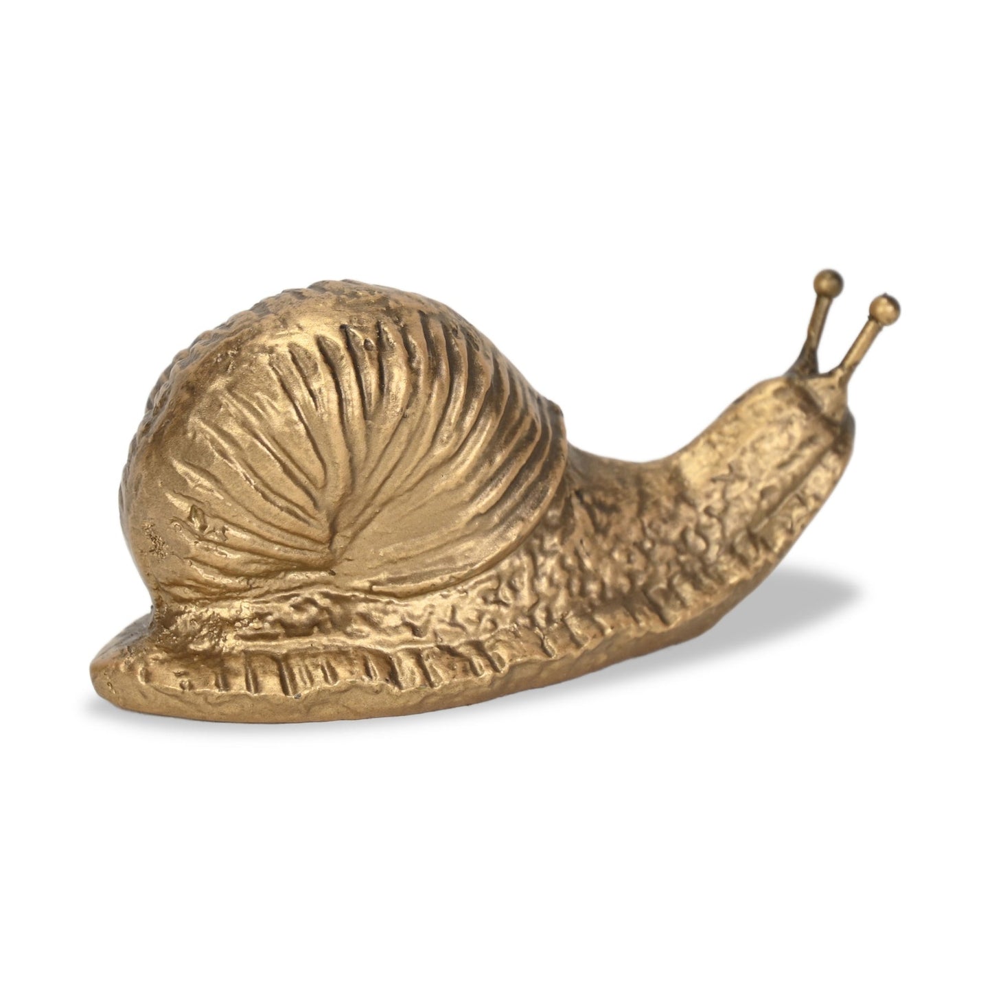 3" Antiqued Gold Cast Iron Snail Figurine-3