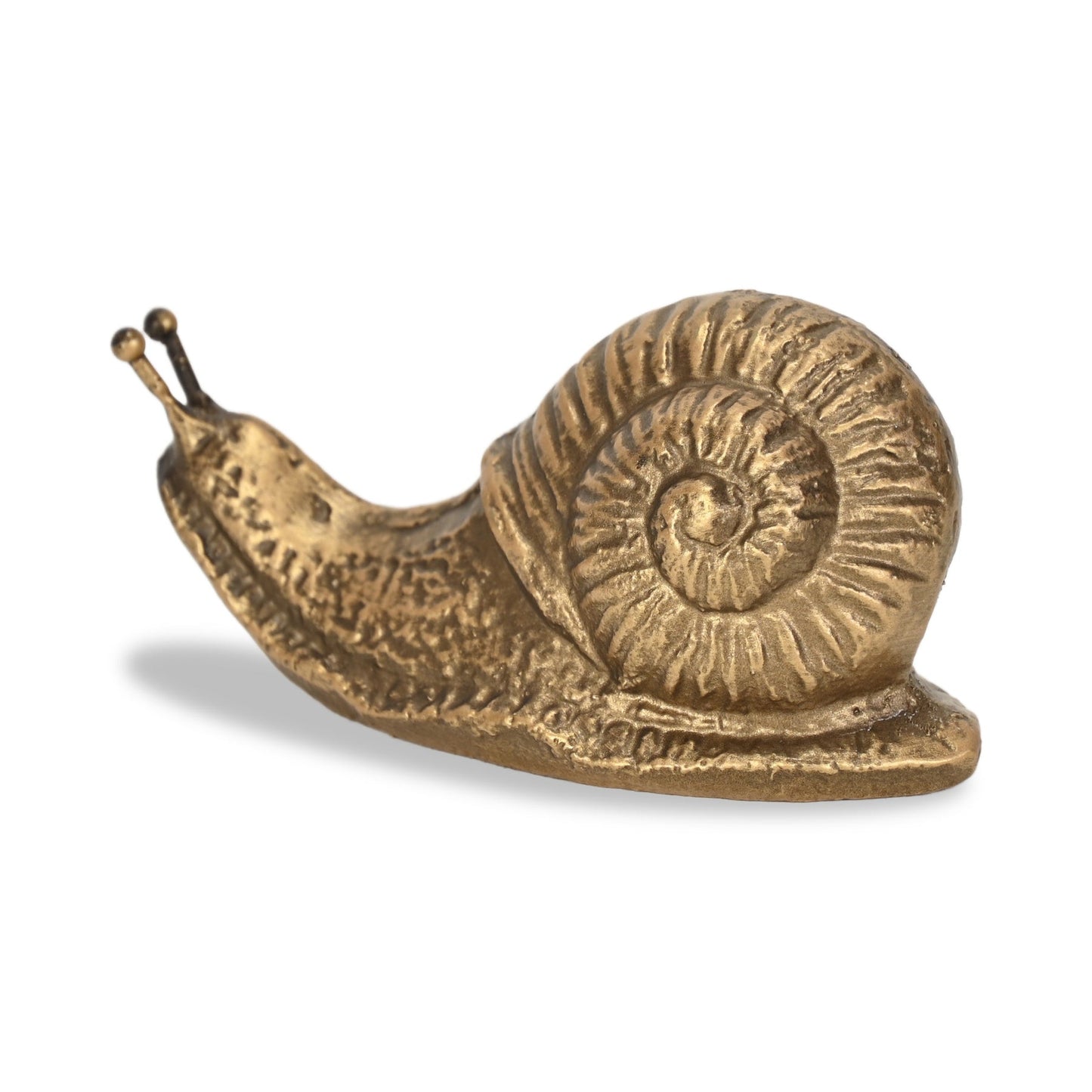 3" Antiqued Gold Cast Iron Snail Figurine-4