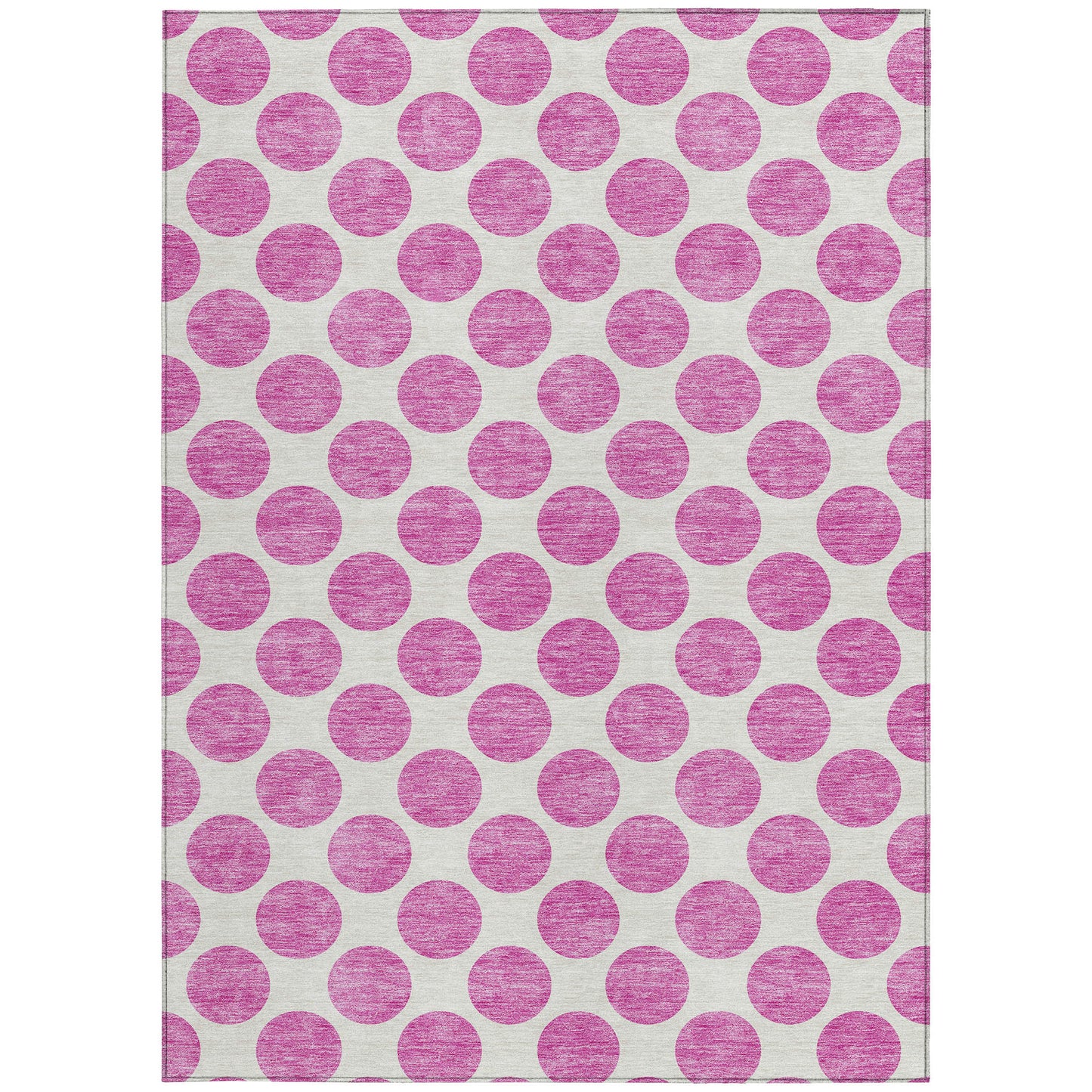5' X 8' Blush And Ivory Polka Dot Washable Indoor Outdoor Area Rug-4