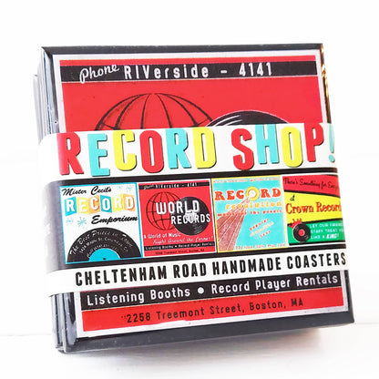 Classic Record Shop Drink Coaster Set-4