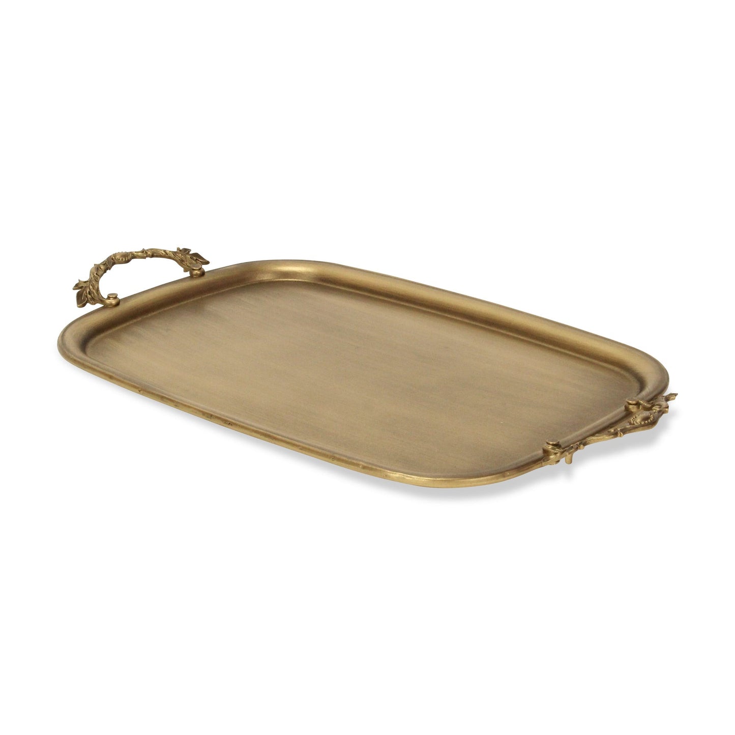 19" Antiqued Gold Cast Iron Handmade Vanity Tray-2