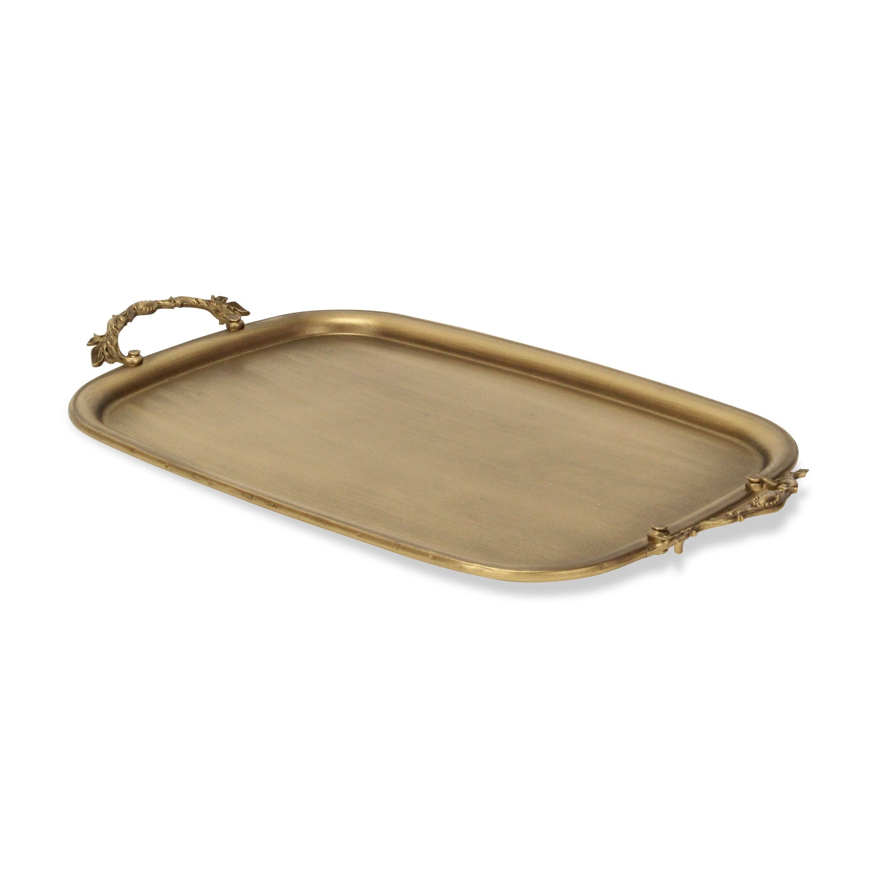 19" Antiqued Gold Cast Iron Handmade Vanity Tray-2