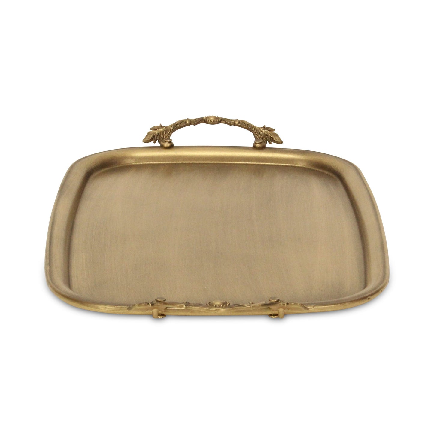 19" Antiqued Gold Cast Iron Handmade Vanity Tray-4