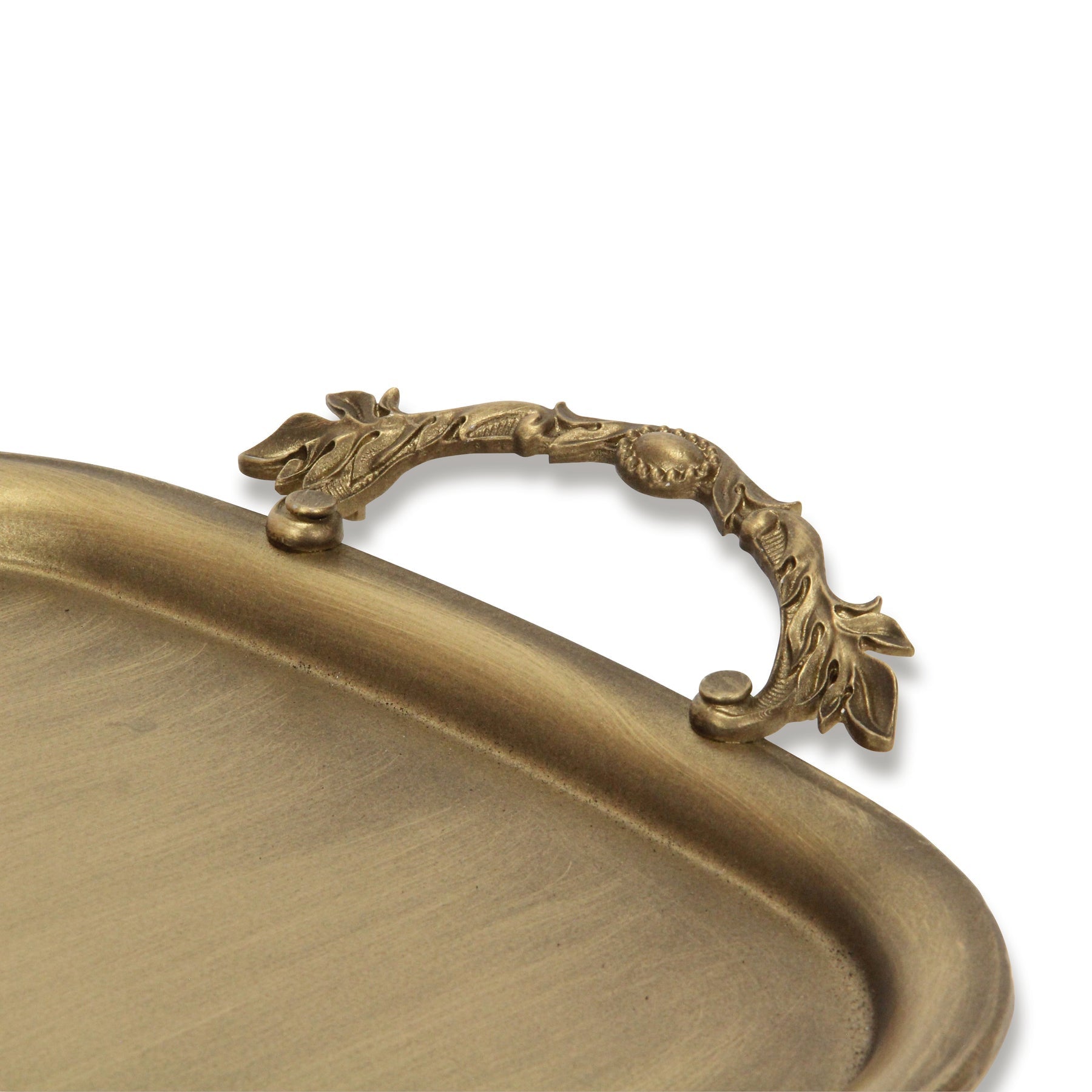 19" Antiqued Gold Cast Iron Handmade Vanity Tray-6