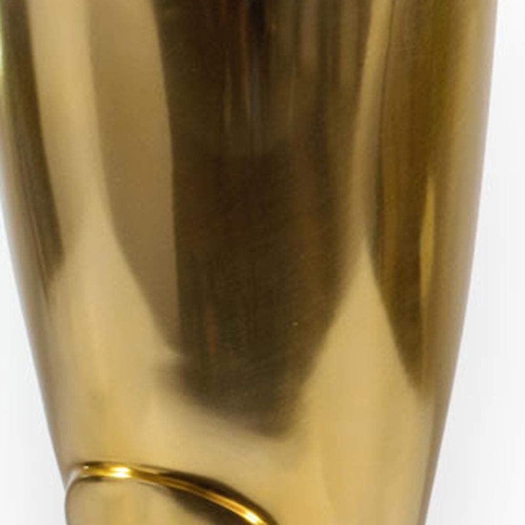 16" Gold Aluminum Firefighter Boot Umbrella Stand-2