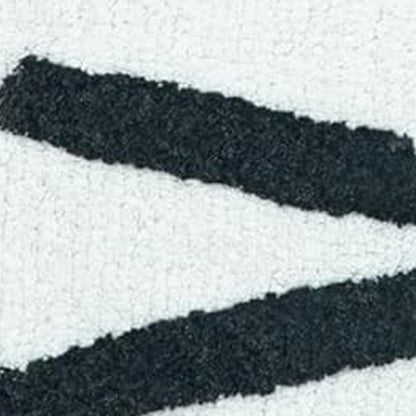 32" White And Black Cotton Kitty Cat Shaped Youthful Bath Rug-3
