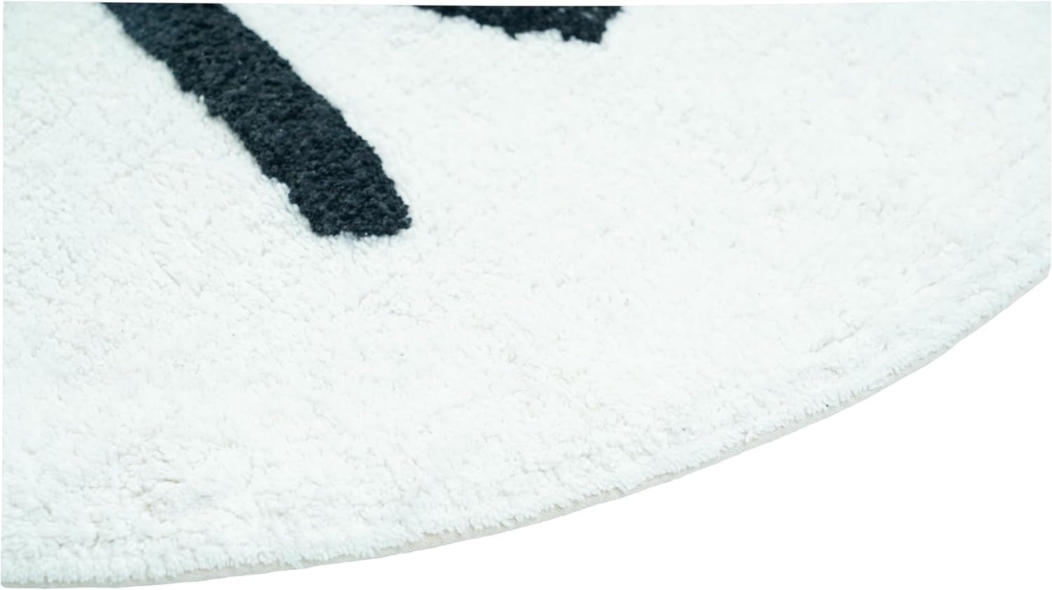 32" White And Black Cotton Kitty Cat Shaped Youthful Bath Rug-2