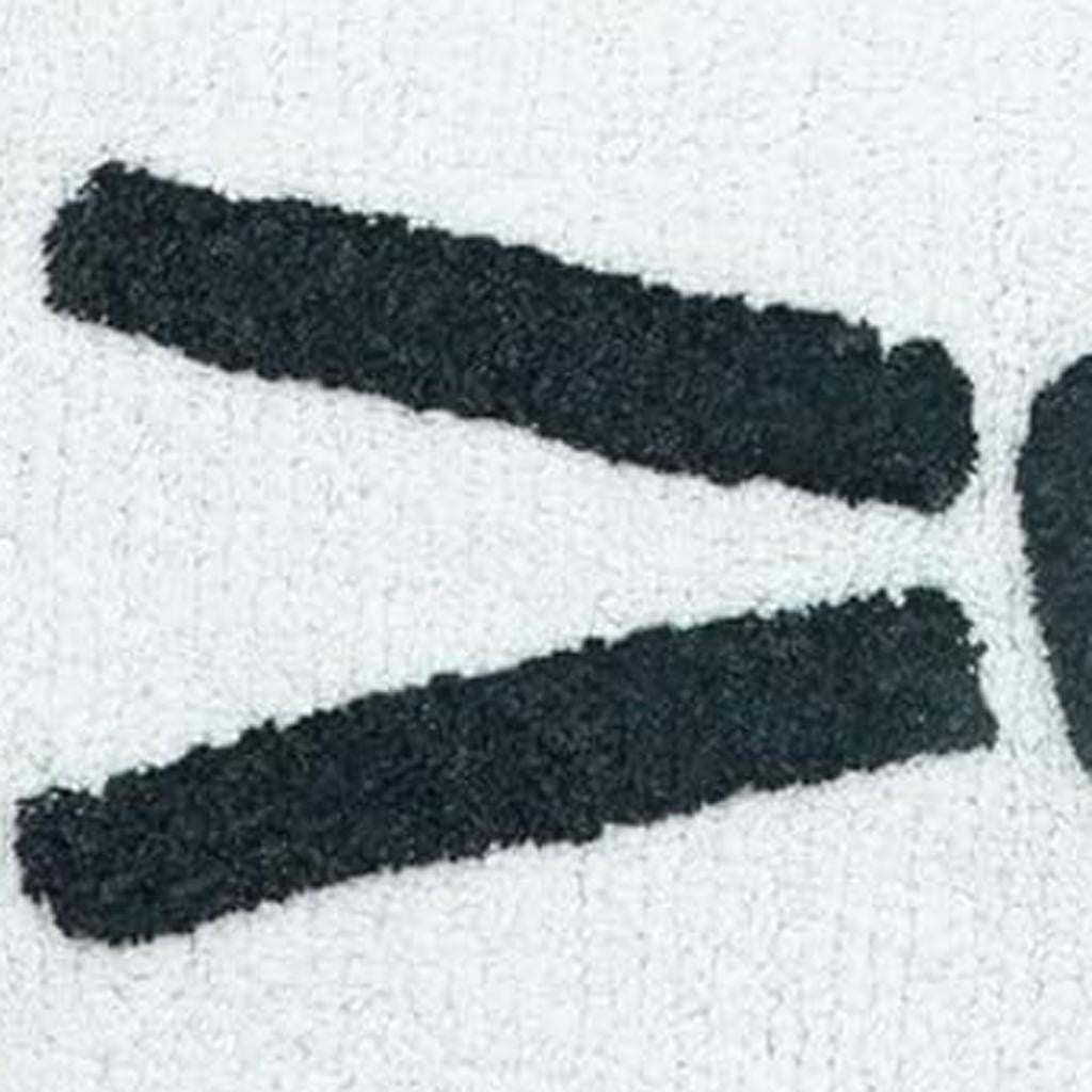 32" White And Black Cotton Kitty Cat Shaped Youthful Bath Rug-4