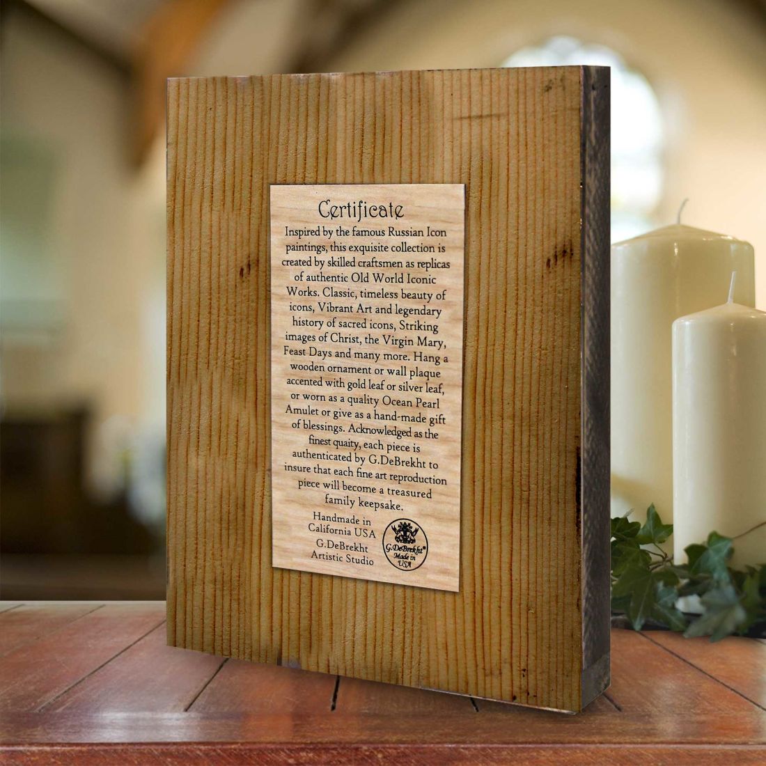Old Testament Trinity Wooden Gold Plated Religious Orthodox Sacred Icon - Inspirational Icon Decor - 85015-4