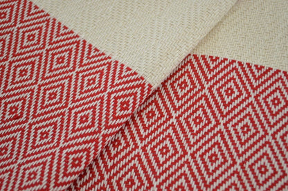 VENICE RED TURKISH TOWEL-1