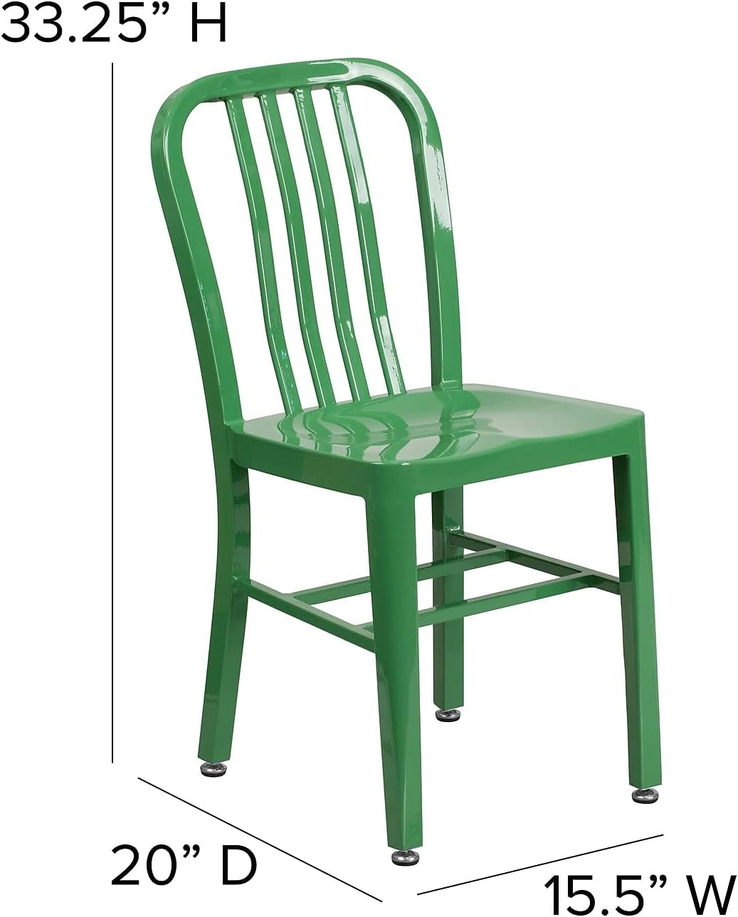 Commercial Grade Green Metal Indoor-Outdoor Chair-2
