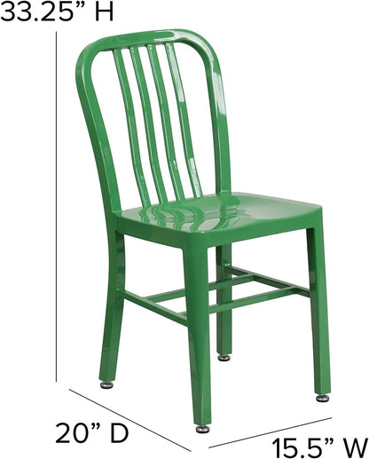 Commercial Grade Green Metal Indoor-Outdoor Chair-2
