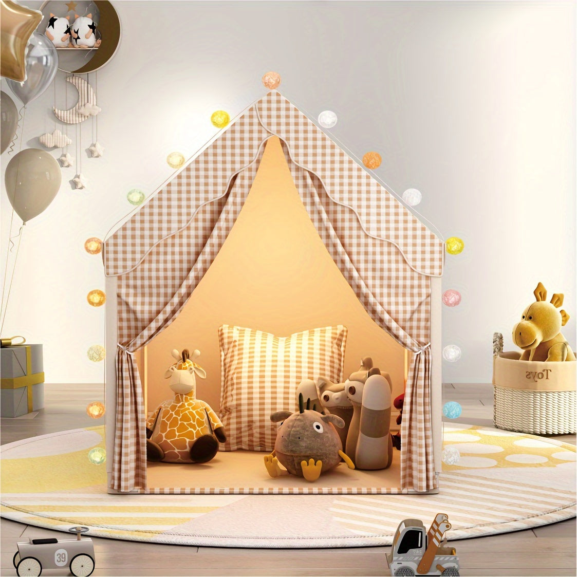 Kids Castle Play Tent Indoor Pretend Playhouse-3