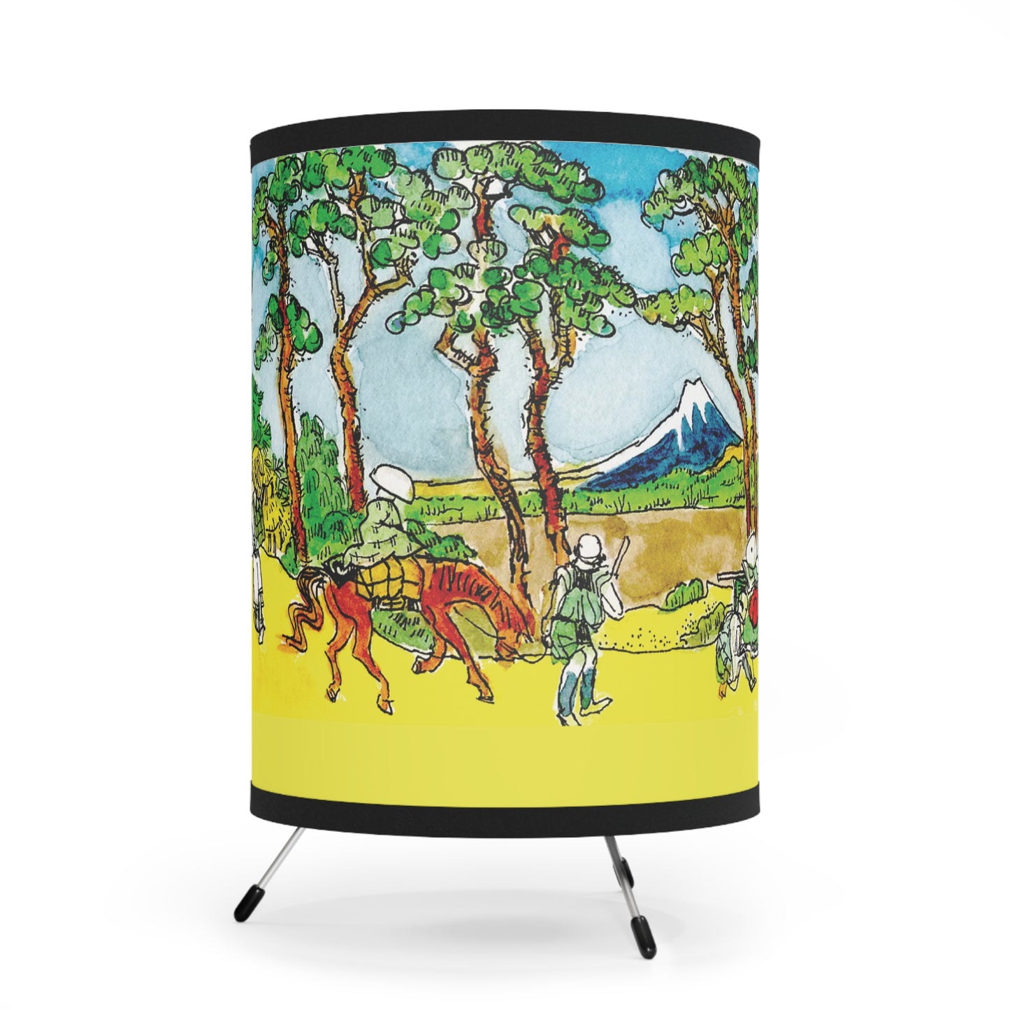 Tripod Lamp, Vibrant High-Res Printed Shade, US" // Tripod Lamp, Colorful Printed Lamp, Artistic Tripod Light, Unique Home Decor, Lamp with