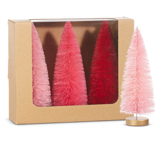 8" Box Of Pink Bottle Brush Trees-0
