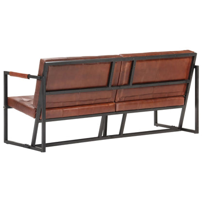 vidaXL 3-Seater Sofa Brown Real Goat Leather-2