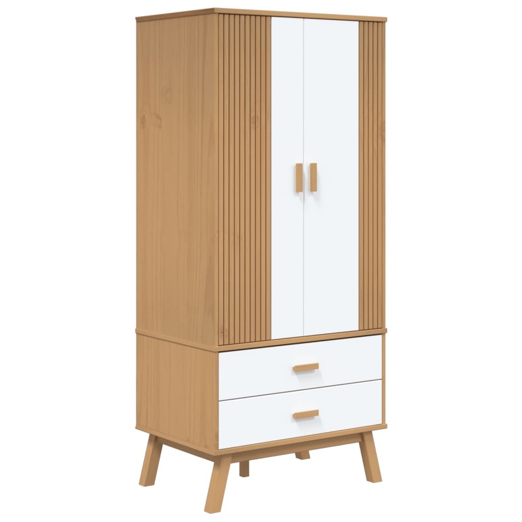 vidaXL Wardrobe OLDEN Brown 30.1"x20.9"x67.7" Solid Wood Pine-1