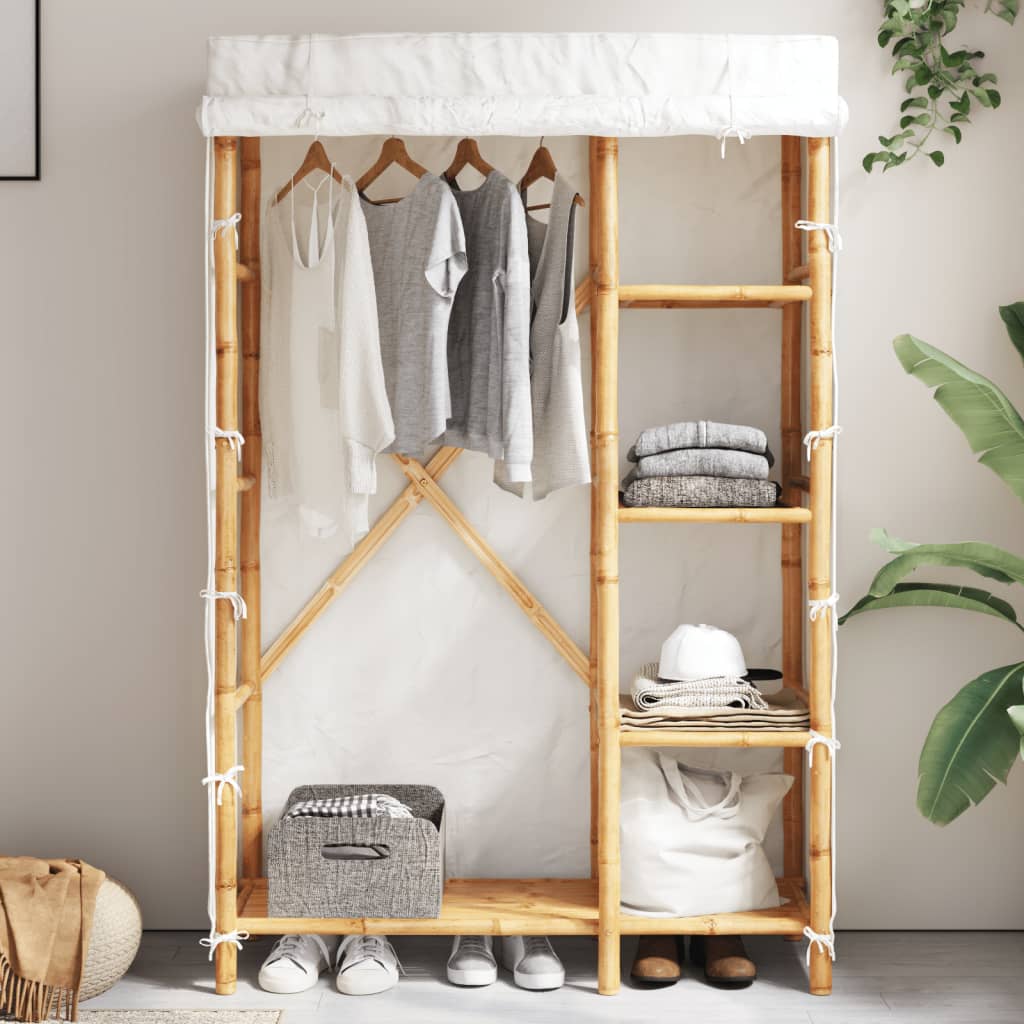 vidaXL Wardrobe 43.3"x17.7"x66.9" Bamboo-0