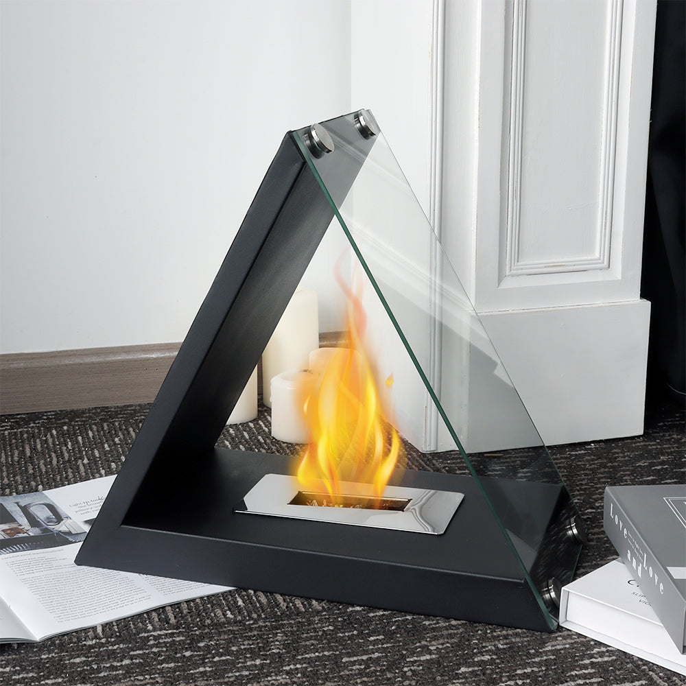 15.5" x 8" x 14.5” Glass Tabletop Fireplace-4