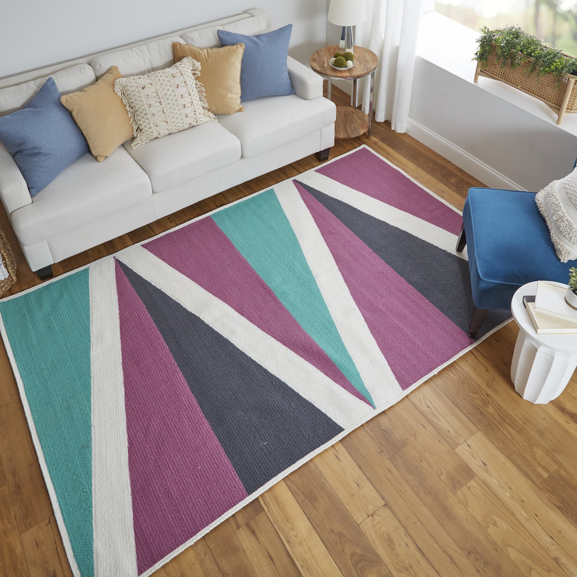 Clare Transitional Geometric - Purple/Ivory/Green - Clearance-1