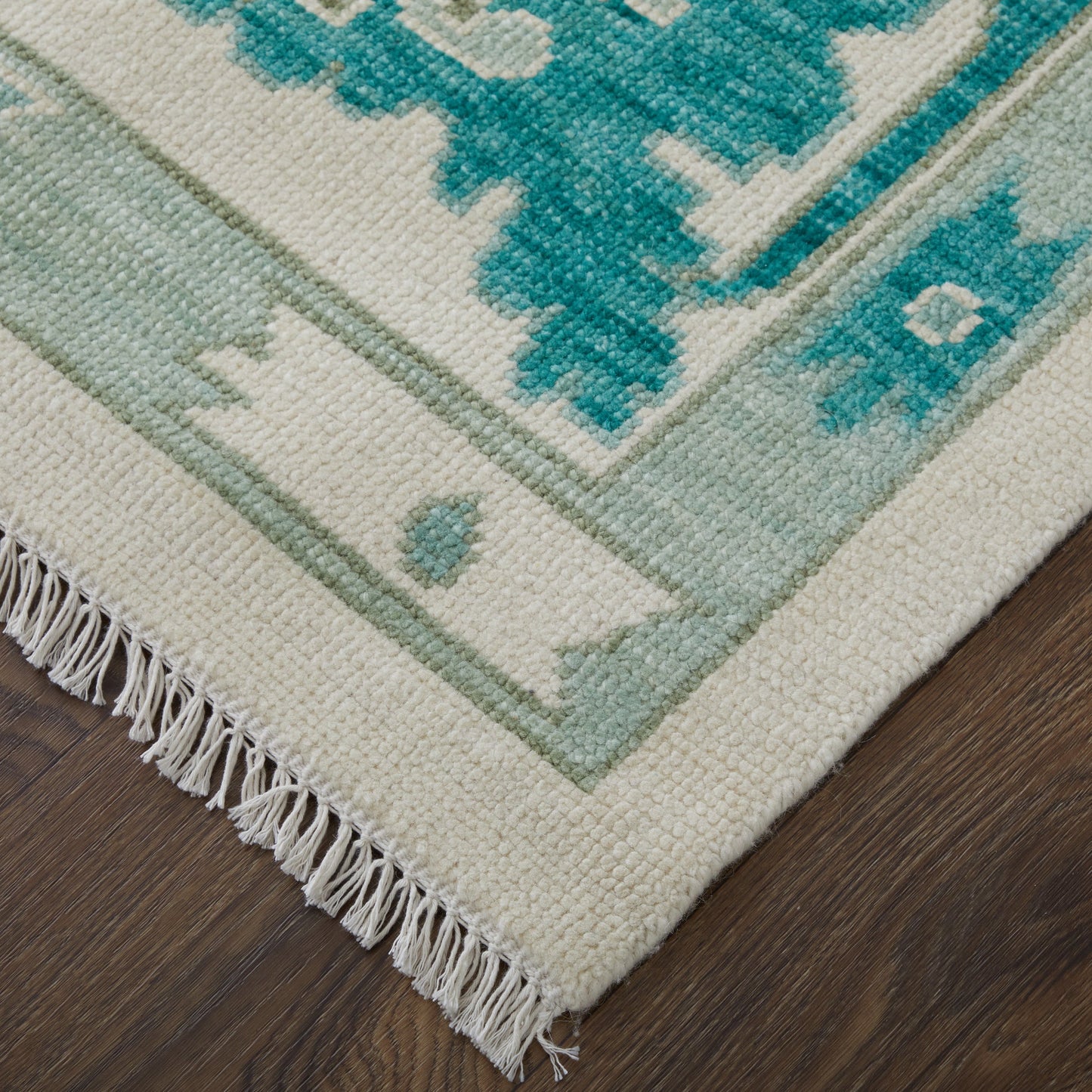 Karina Transitional Floral & Botanical - Green/Ivory Area Rug-1