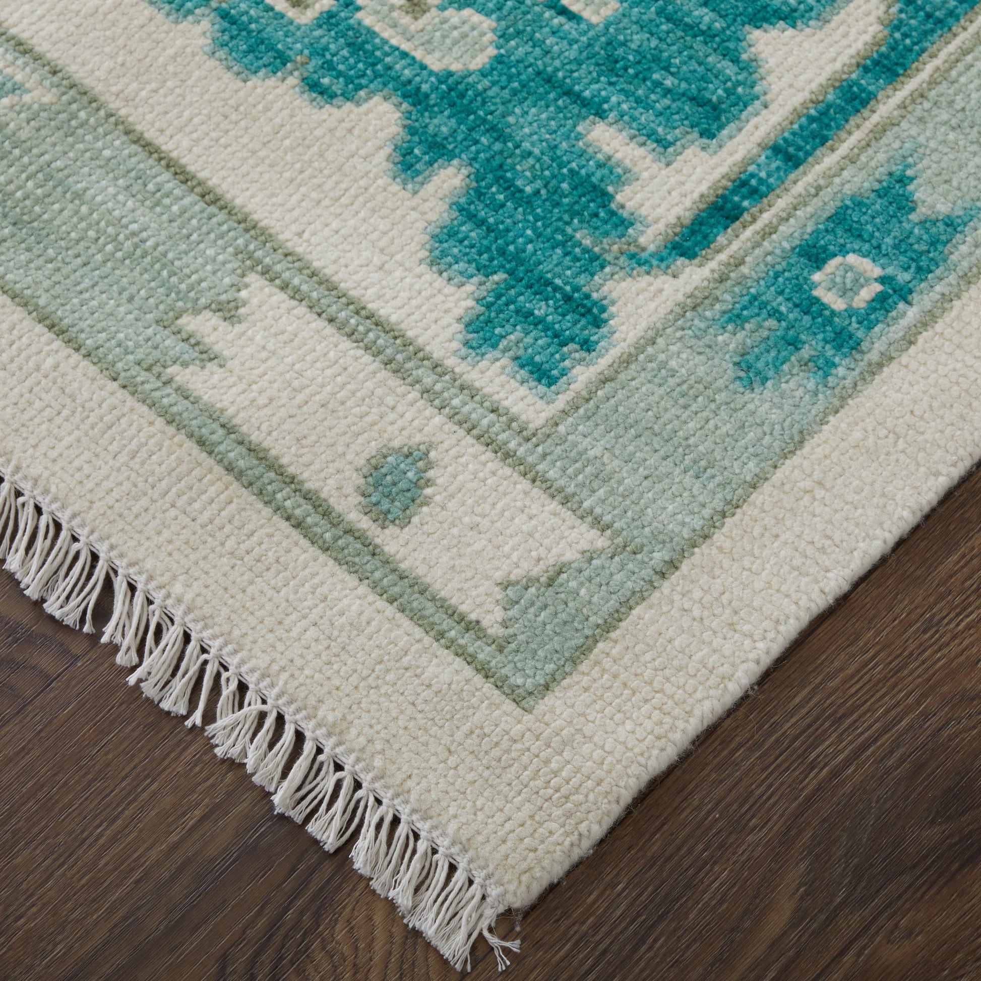 Karina Transitional Floral & Botanical - Green/Ivory Area Rug-1