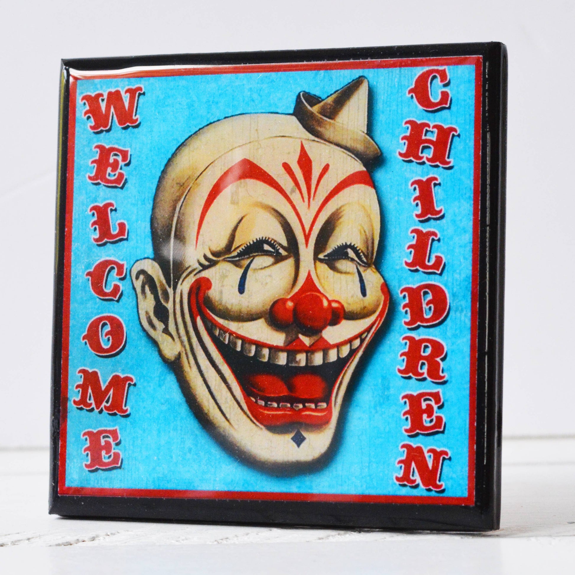 Creepy Clown Halloween Drink Coaster Set-3
