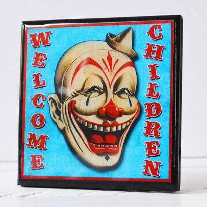 Creepy Clown Halloween Drink Coaster Set-3