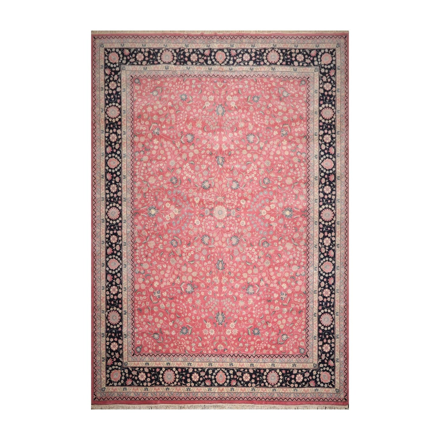 11'7" x 16'3" Rare Romanian Palace Size Hand Knotted Wool Kashaan Area Rug Pink-0