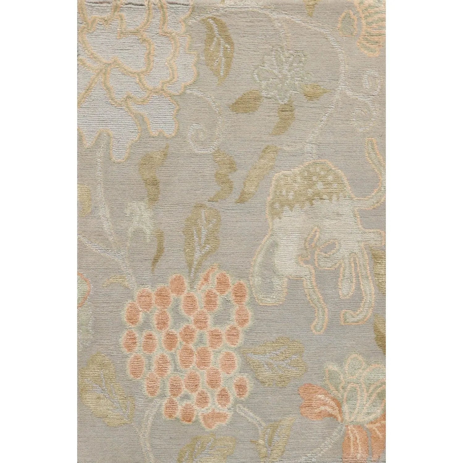 2' x 3' Hand Knotted Wool & Silk Transitional Tibetan Oriental Area Rug Gray-0