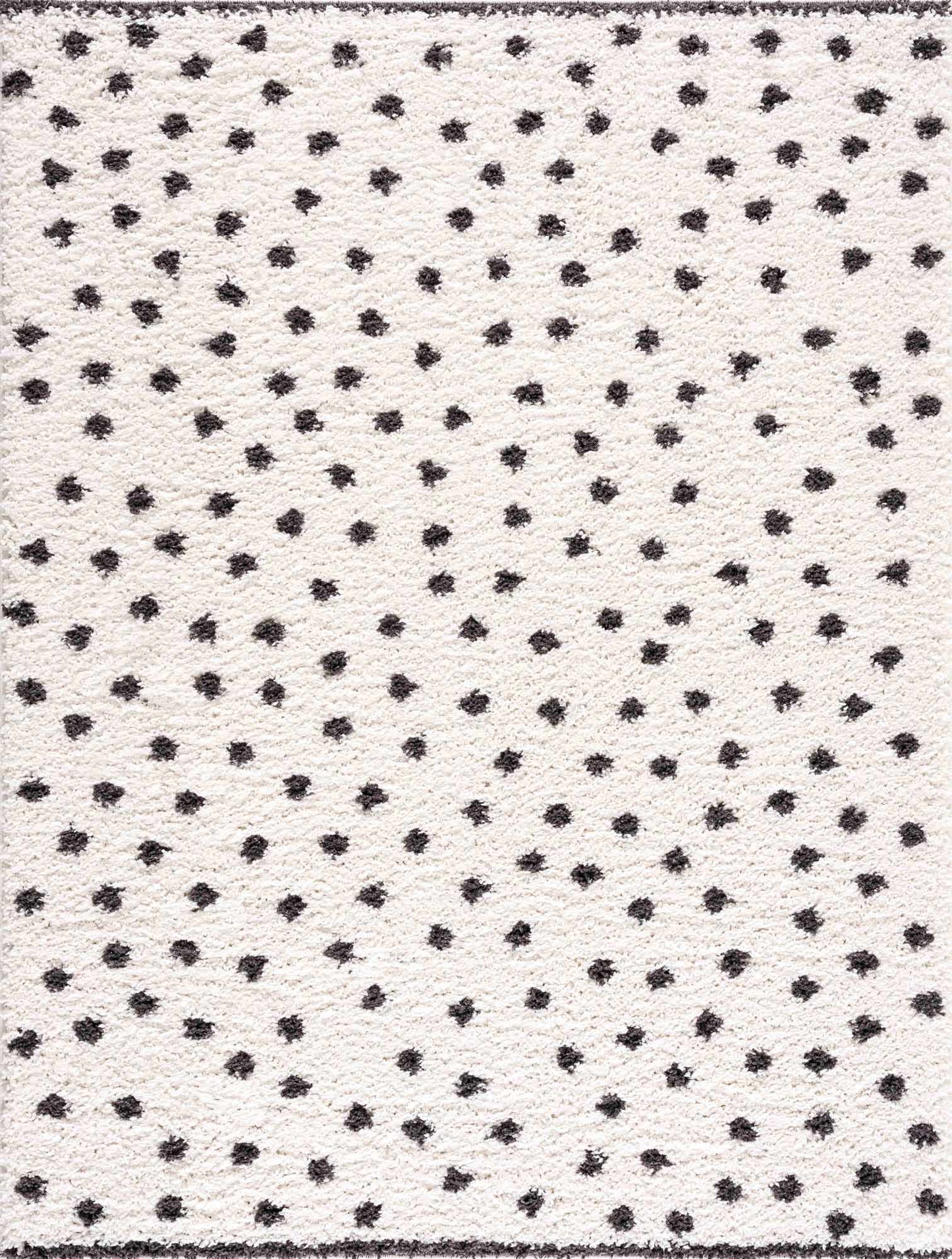 Chaia Dotted Black & White Plush Rug-3