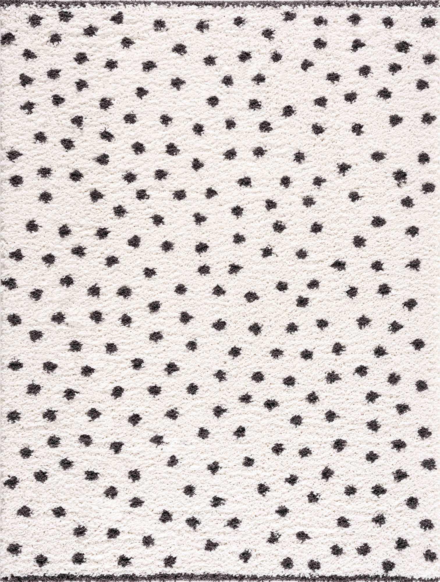 Chaia Dotted Black & White Plush Rug-3