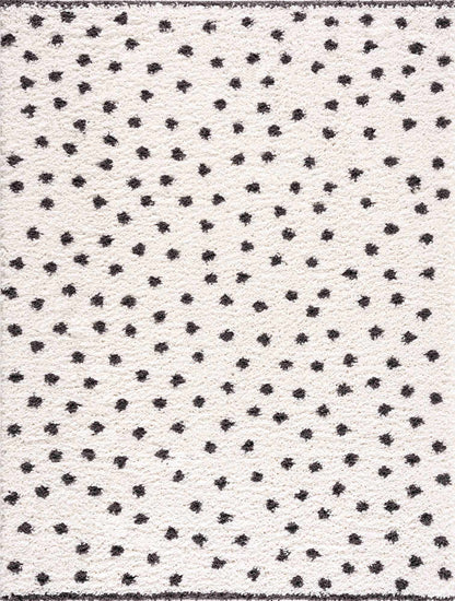 Chaia Dotted Black & White Plush Rug-3