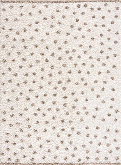 Chaia Dotted Cream & Brown Plush Rug-4